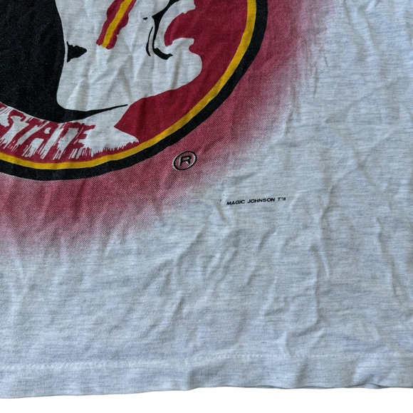 90s Magic Johnson Vintage Florida State University AOP Graphic Tee Shirt College - Picture 4 of 13